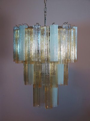 Large Three-Tier Murano Glass Tube Chandeliers, 1980s, Set of 2-OVO-1245616