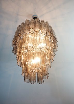 Large Three-Tier Venini Murano Glass Tube Chandelier with 48 Smoked Glasses, 1990s-FHZ-1818508