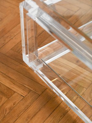 Large Transparent Living Room Table in Glass and Methacrylate, 1970-MNF-1770925