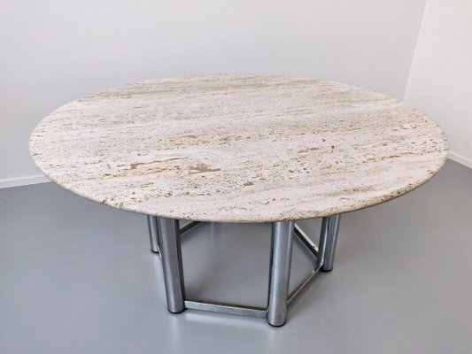 Large Travertine Dining Table-FGA-923737