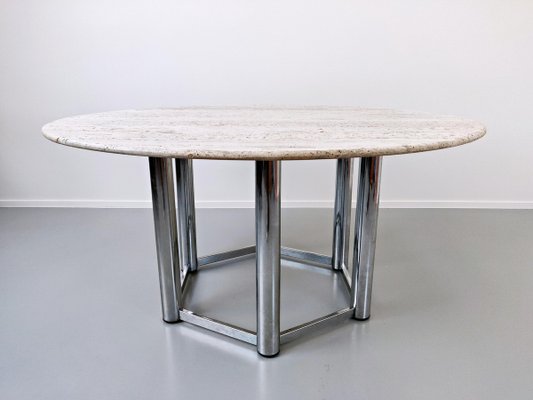 Large Travertine Dining Table-FGA-923737