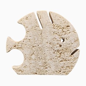 Large Travertine Fish Sculpture by Enzo Mari for f.lli Mannelli, 1970s-QGR-1322973