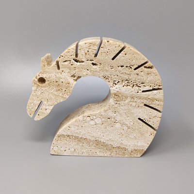 Large Travertine Horse Sculpture by Enzo Mari for f.lli Mannelli, 1970s-QGR-1314787