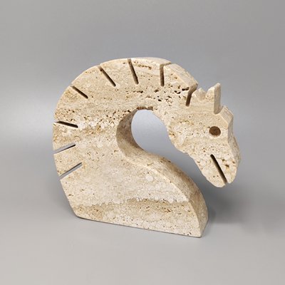 Large Travertine Horse Sculpture by Enzo Mari for f.lli Mannelli, 1970s-QGR-1314787