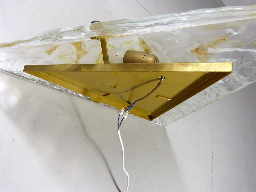 Large Triangular Glass Wall Light, 1960s