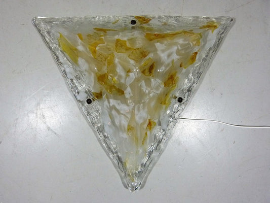 Large Triangular Glass Wall Light, 1960s