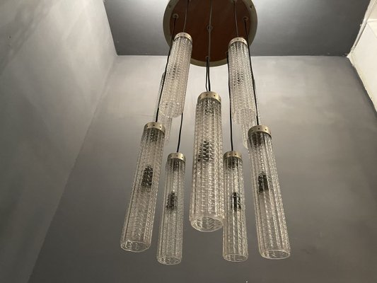 Large Tubular Glass Chandelier, 1970s-JJC-857272