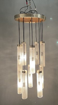 Large Tubular Glass Chandelier, 1970s-JJC-857272