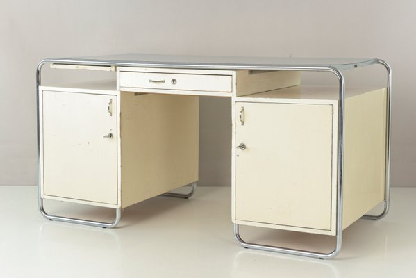 Large Tubular Steel Desk from Stacrolex, Germany, 1950s-LOB-947398