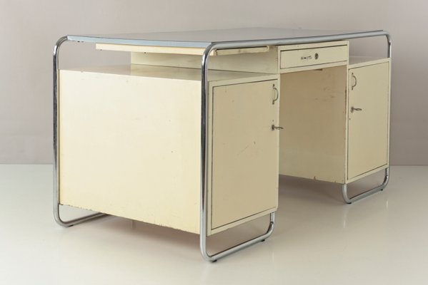 Large Tubular Steel Desk from Stacrolex, Germany, 1950s-LOB-947398