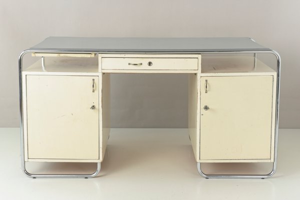 Large Tubular Steel Desk from Stacrolex, Germany, 1950s-LOB-947398