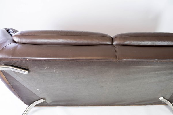 Large Two Seater Sofa in Brown Leather from Italsofa-UY-980688