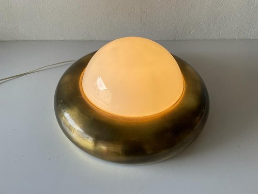 Large Ufo Opal Glass and Brass Sconce from Valenti, Italy, 1970s-RDS-1314398