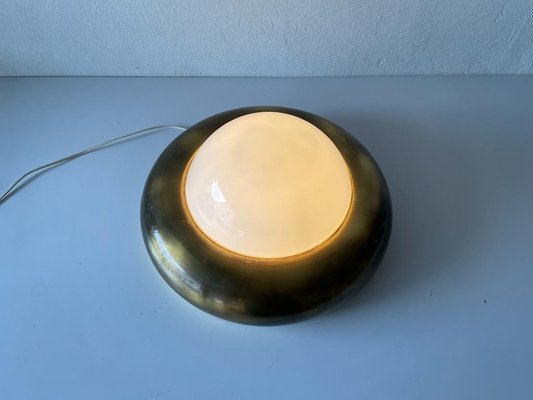 Large Ufo Opal Glass and Brass Sconce from Valenti, Italy, 1970s-RDS-1314398