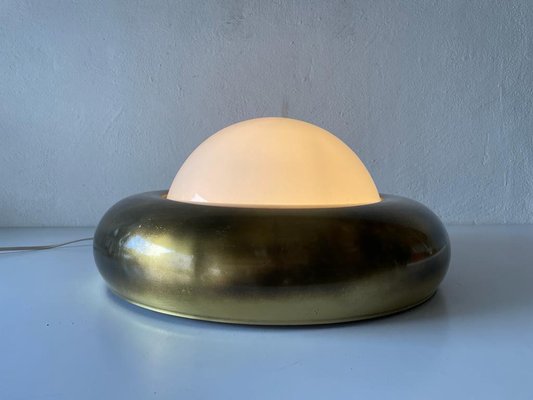 Large Ufo Opal Glass and Brass Sconce from Valenti, Italy, 1970s-RDS-1314398