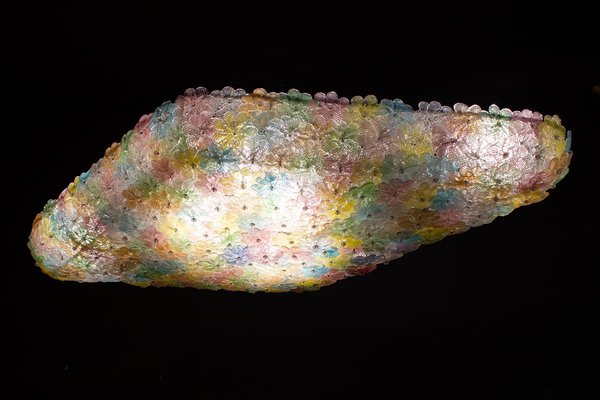 Large Venetian Multi-Colored Glass Flower Ceiling Light, 1960-MBH-1032373