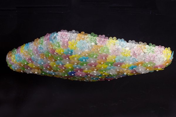 Large Venetian Multi-Colored Glass Flower Ceiling Light, 1960-MBH-1032373