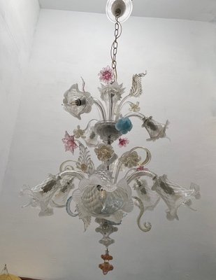 Large Venetian Murano Glass Harlequin Chandelier, 1960s-JJC-1744252