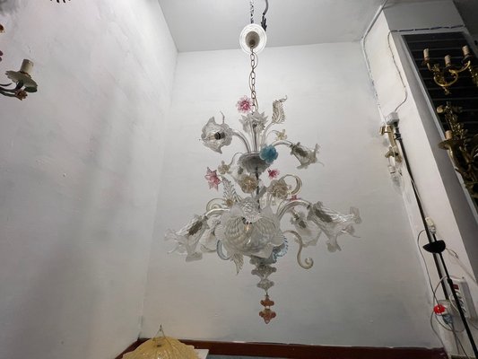 Large Venetian Murano Glass Harlequin Chandelier, 1960s-JJC-1744252