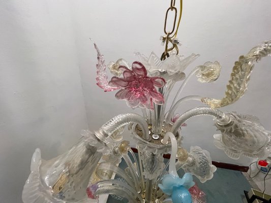 Large Venetian Murano Glass Harlequin Chandelier, 1960s-JJC-1744252