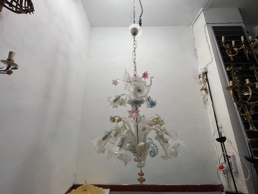 Large Venetian Murano Glass Harlequin Chandelier, 1960s-JJC-1744252