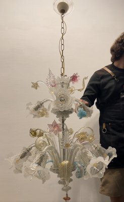 Large Venetian Murano Glass Harlequin Chandelier, 1960s-JJC-1744252