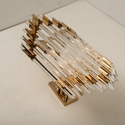 Large Venini Style Murano Glass and Brass Sconce-VDW-861027