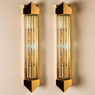 Large Venini Style Murano Glass and Gilt Brass Sconce, Italy-VDW-913243