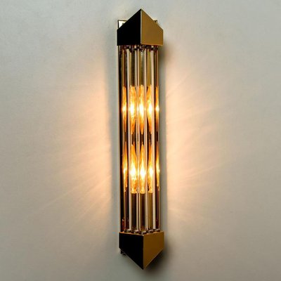 Large Venini Style Murano Glass and Gilt Brass Sconce, Italy-VDW-913243