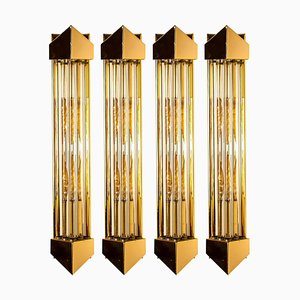 Large Venini Style Murano Glass and Gilt Brass Sconce, Italy-VDW-913243