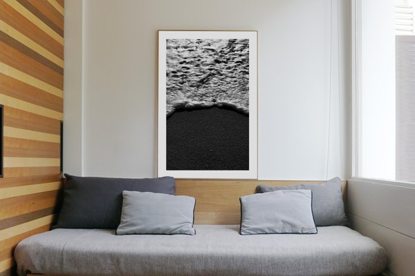 Large Vertical Black and White Seascape of Foamy Shore, Sugimoto Style, Shore 2021-RWC-965358