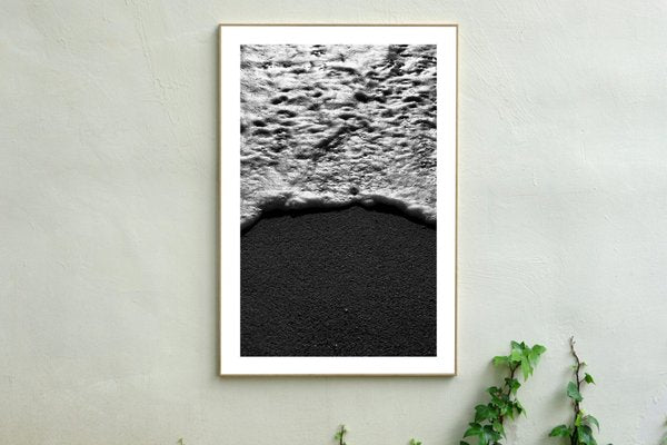 Large Vertical Black and White Seascape of Foamy Shore, Sugimoto Style, Shore 2021-RWC-965358