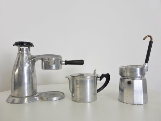 Large Vesuviana Coffee Pots or Cafetières from OMG, Italy, 1960s, Set of 3-KNM-951805