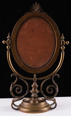 Large Victorian Brass Table Mirror, England, 1880s-GCG-1451434