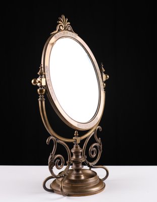 Large Victorian Brass Table Mirror, England, 1880s-GCG-1451434