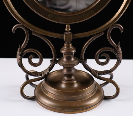 Large Victorian Brass Table Mirror, England, 1880s-GCG-1451434