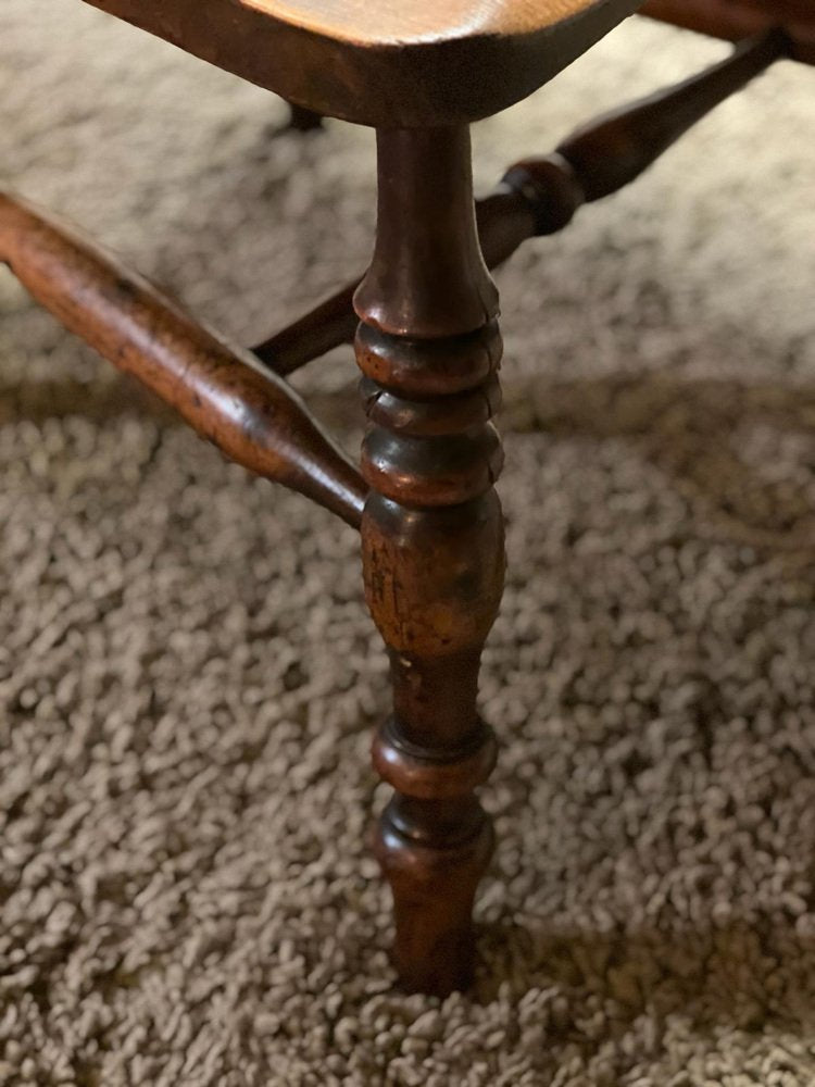 Large Victorian Windsor Armchair in Elm, 1850s