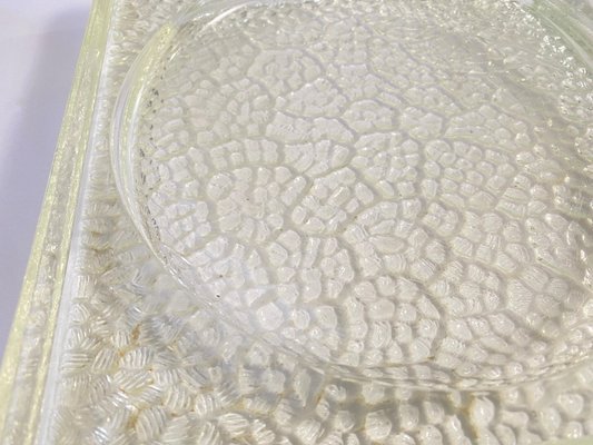 Large Vide Poche or Ashtray in Glass with Geometrical Patterns, France, 1970s-UR-1756082