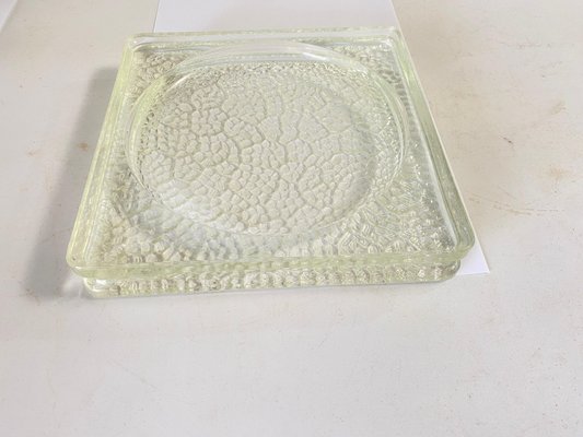 Large Vide Poche or Ashtray in Glass with Geometrical Patterns, France, 1970s-UR-1756082