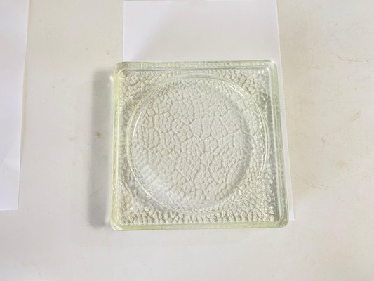 Large Vide Poche or Ashtray in Glass with Geometrical Patterns, France, 1970s-UR-1756082