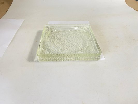 Large Vide Poche or Ashtray in Glass with Geometrical Patterns, France, 1970s-UR-1756082