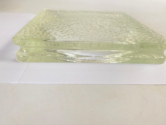 Large Vide Poche or Ashtray in Glass with Geometrical Patterns, France, 1970s-UR-1756082