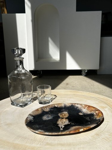 Large Vide-Poche or Dish in Petrified Wood