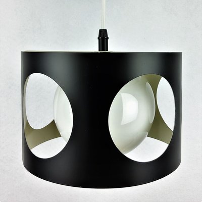 Large Vintage Black Pendant Lamp, 1960s-YBU-699667