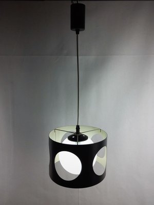 Large Vintage Black Pendant Lamp, 1960s-YBU-699667