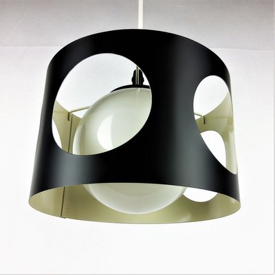 Large Vintage Black Pendant Lamp, 1960s-YBU-699667