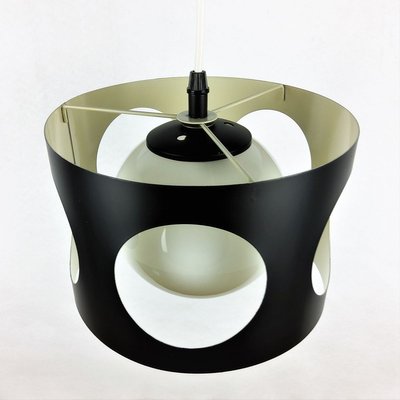 Large Vintage Black Pendant Lamp, 1960s-YBU-699667