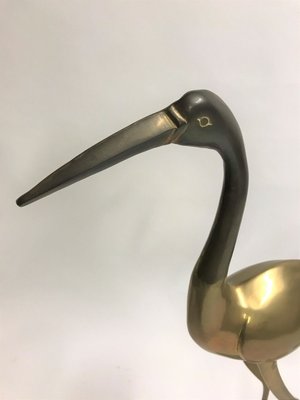 Large Vintage Brass Crane Birds, 1970s, Set of 3-IRH-806347