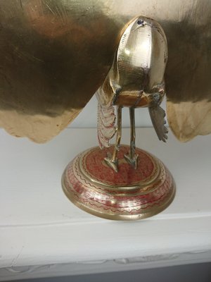 Large Vintage Brass Peacock-AJN-1730141