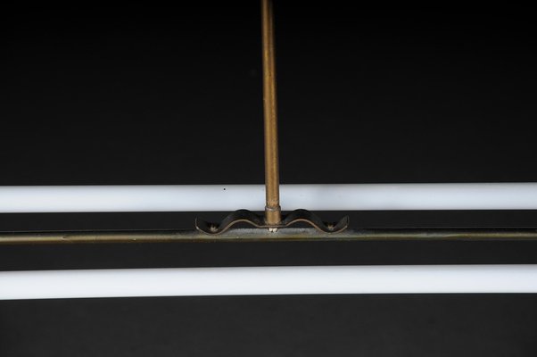 Large Vintage Ceiling Lamp in Brass Neon Tube, 1950s-FLW-1402191